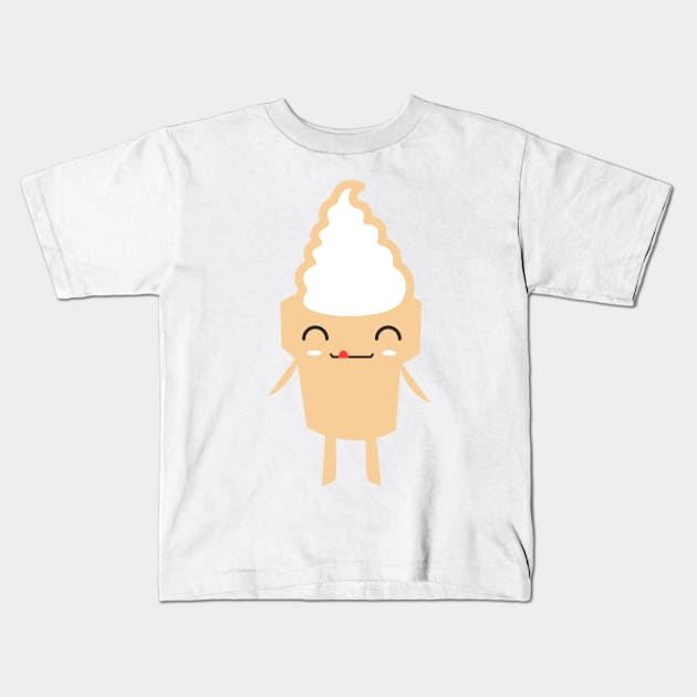 CUTE YUMMY SOFT SERVE ICE CREAM Kids T-Shirt by deificusArt